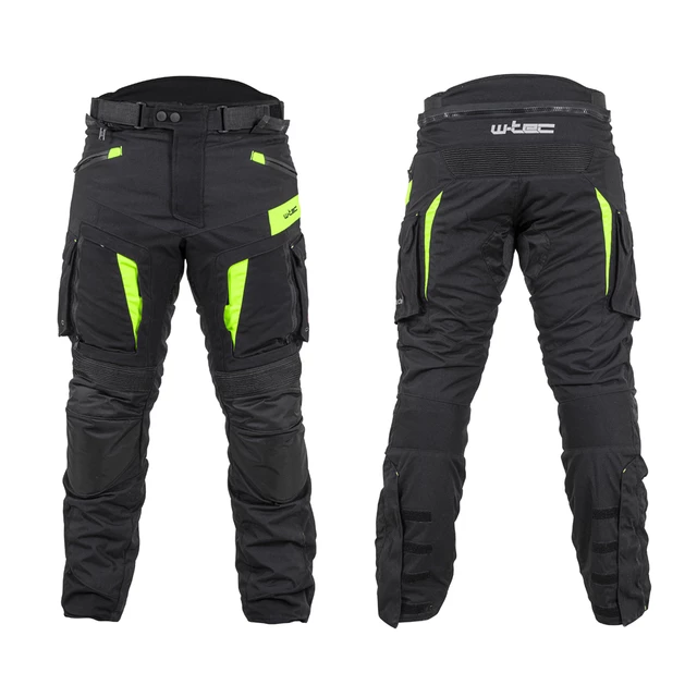 Męskie spodnie motocyklowe W-TEC Aircross - Czarny-fluo żółty