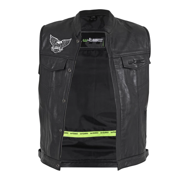 Męska kamizelka skórzana motocyklowa W-TEC Midvora - Czarny