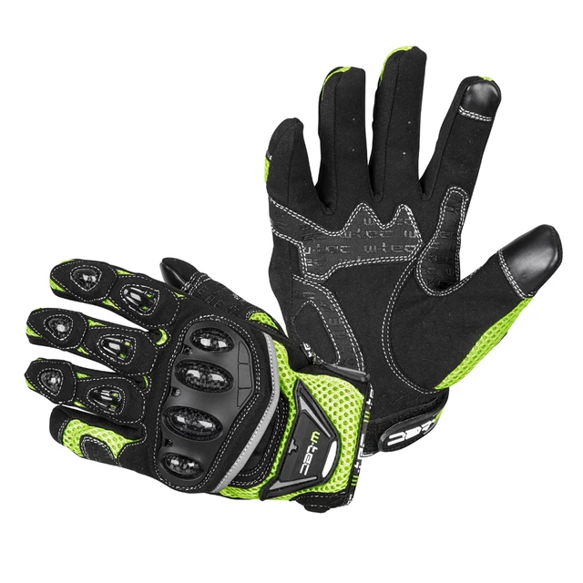 Motorcycle Gloves W-TEC Upgear - Black-Fluo - Black-Fluo