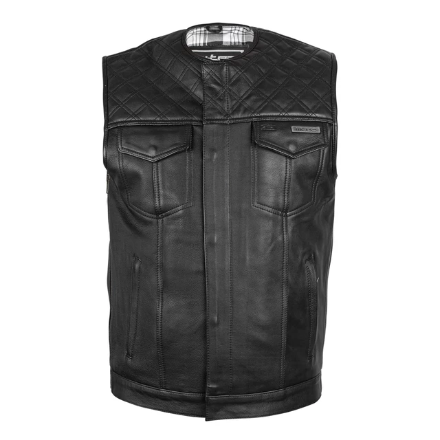 Kožená moto vesta W-TEC Losango - 3XL - Black