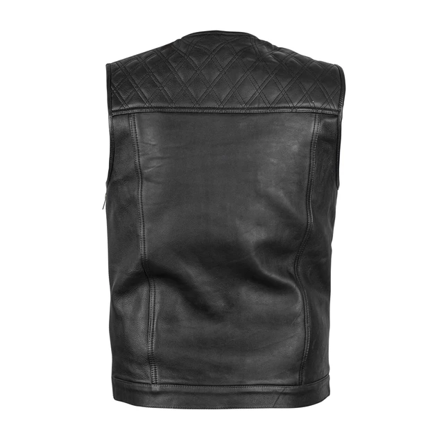 Leather Motorcycle Vest W-TEC Losango - Black