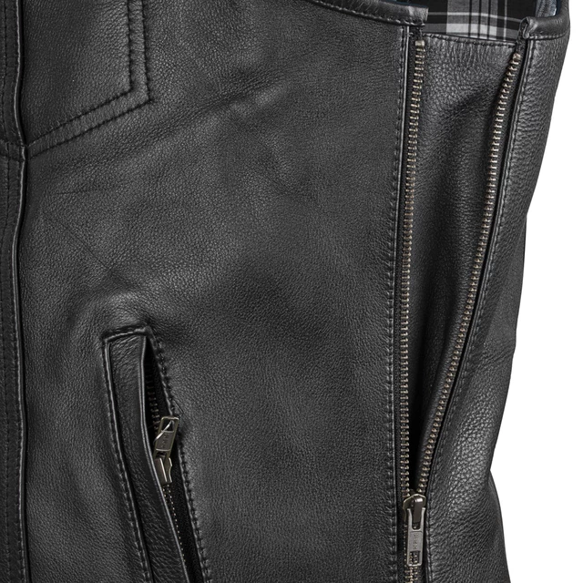 Leather Motorcycle Vest W-TEC Losango - Black
