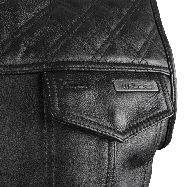 Leather Motorcycle Vest W-TEC Losango - Black