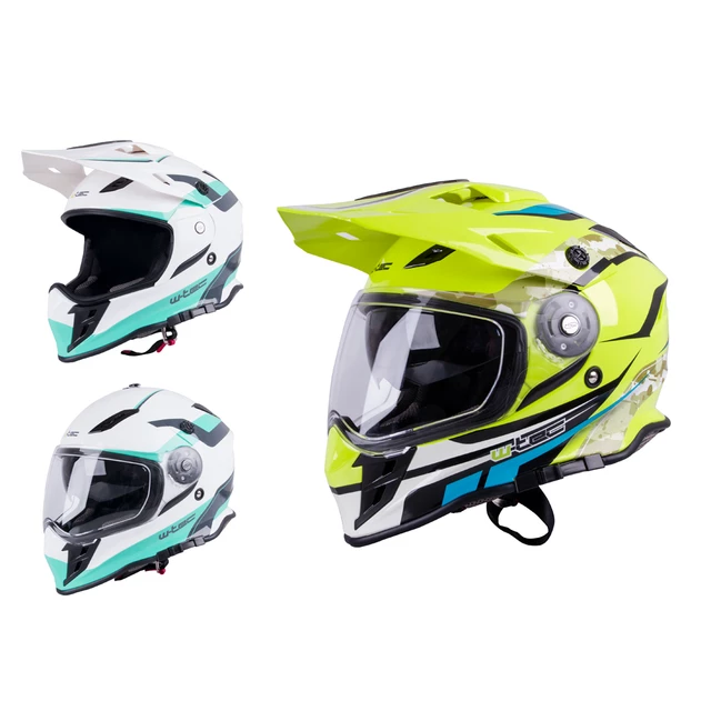 Motorcycle Helmet W-TEC V331 - Black-Green-Yellow - Black-Green-Yellow