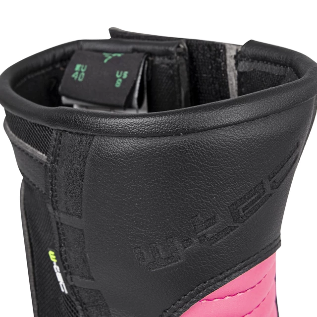 Women's Leather Motorcycle Boots W-TEC Beckie - Black-Pink