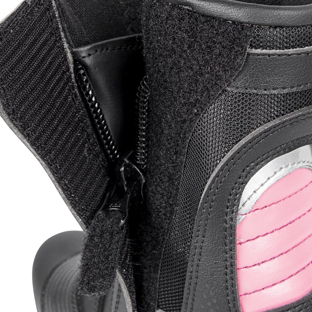 Women's Leather Motorcycle Boots W-TEC Beckie - Black-Pink