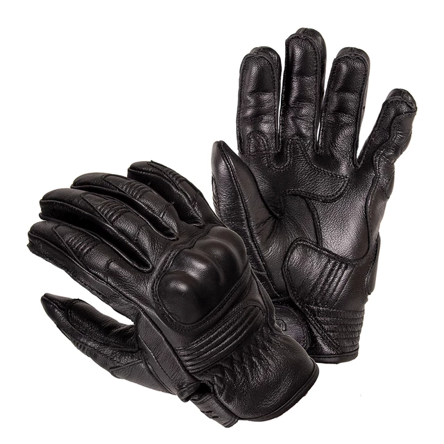 Motorradhandschuhe aus Leder W-TEC Trogir - schwarz - schwarz