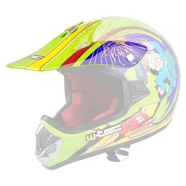 Replacement Peak for W-TEC V310 Helmet - Zombie Neon Green - Ghost Dot