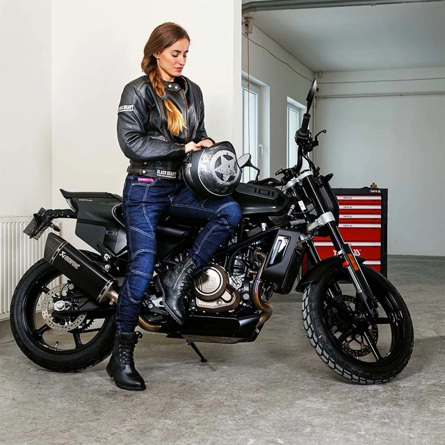 Dámska kožená moto bunda W-TEC Black Heart Lizza