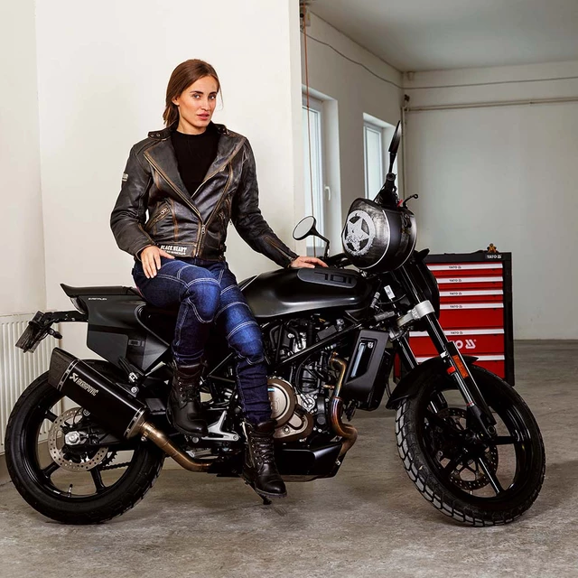 Dámská kožená moto bunda W-TEC Black Heart Lizza