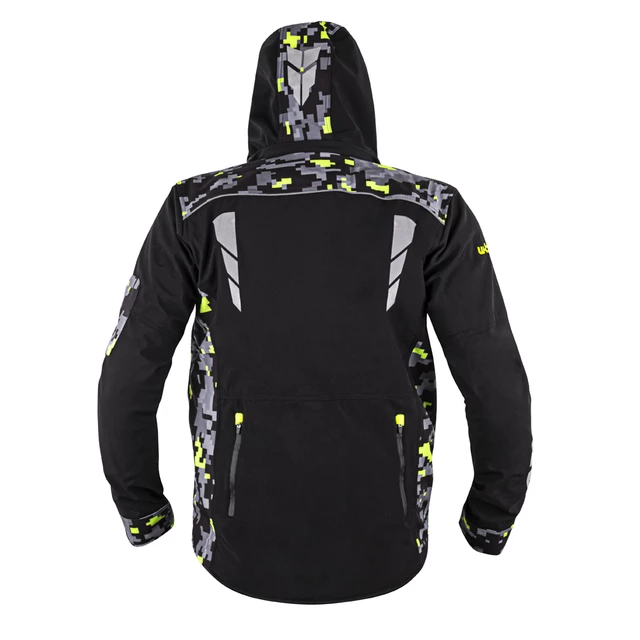 Férfi softshell motoros kabát W-TEC Kybero - fekete-fluo