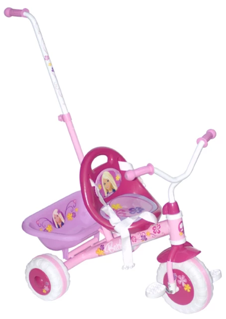 Dětská Barbie tříkolka s vodící tyčí - 2.jakost