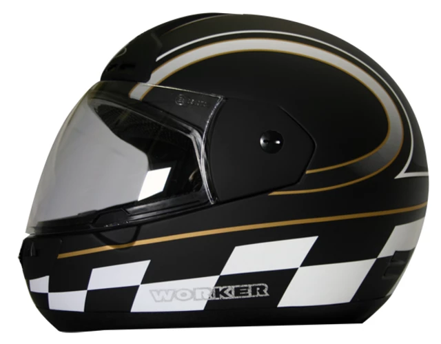 Helma na motorku WORKER MAX603 - černá šach.