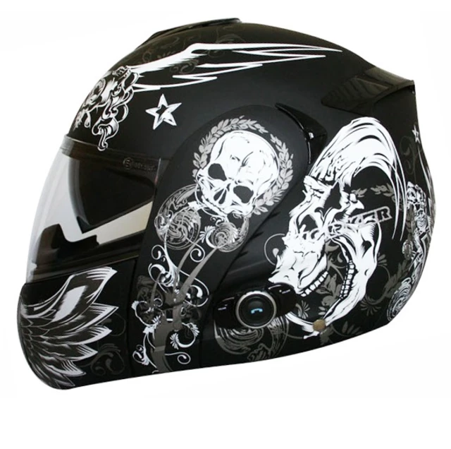 WORKER V210 Bluetooth motorcycle helmet + Interkom - Crazy Skull-2