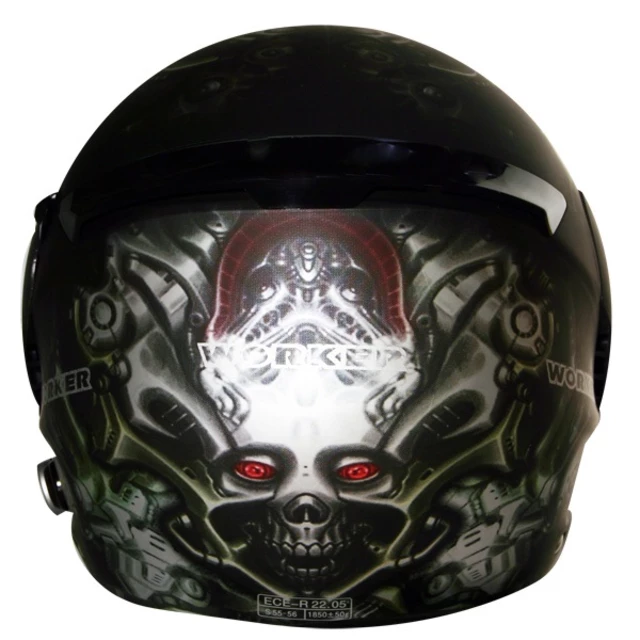 Moto přilba WORKER V210 Bluetooth + Interkom - LEH-crazy skull