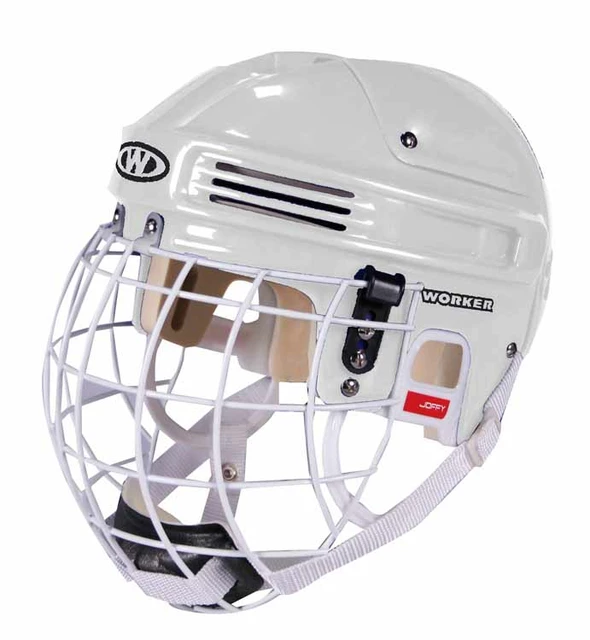 Каска за хокей WORKER Joffy - черен, S (50-56) - бяло