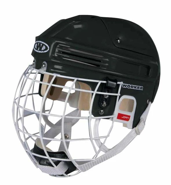Каска за хокей WORKER Joffy - бяло, M (56-62) - черен