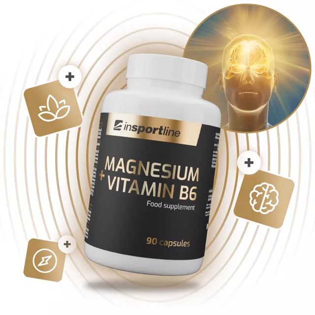 Doplněk stravy inSPORTline Magnesium+Vitamin B6, 90 kapslí