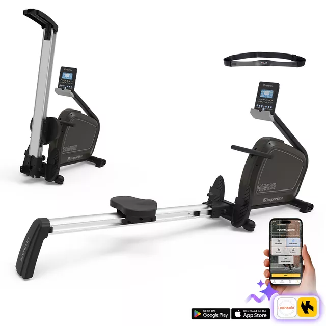 Veslovací trenažer inSPORTline RW60 - černá