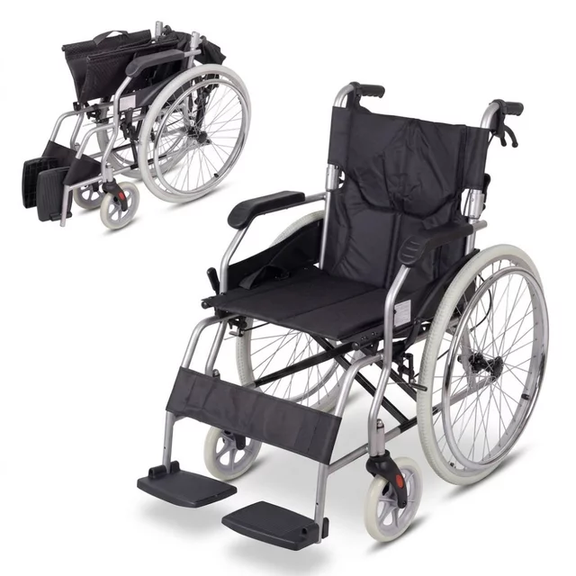 Mechanický skládací invalidní vozík inSPORTline Jakesully odlehčený se světlými koly • 13kg • do 100kg