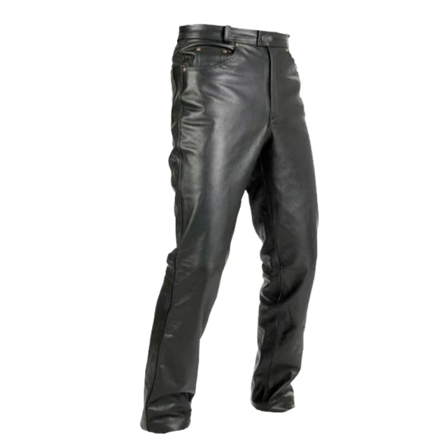 Kožené moto kalhoty Spark Jeans - černá - černá