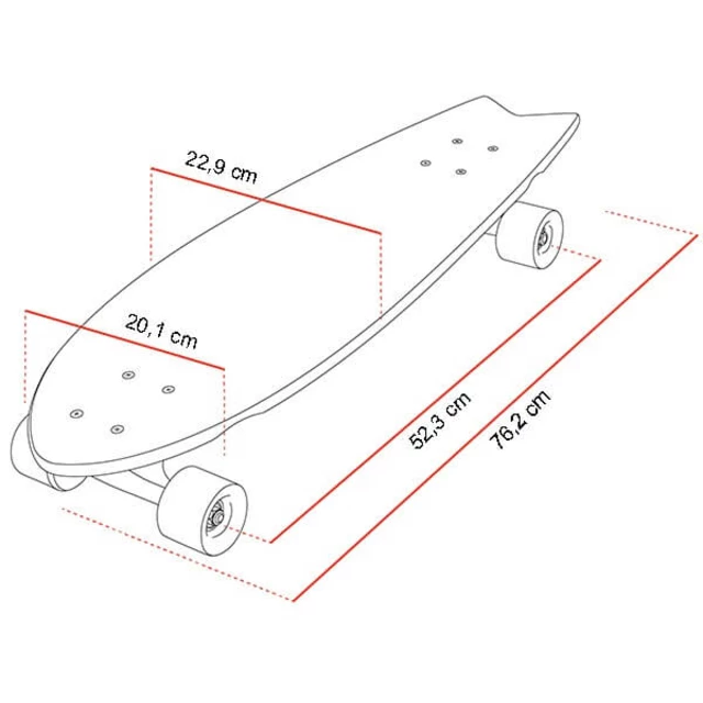 Mini longboard Street Surfing Fishtail - Jelly Fish 30"