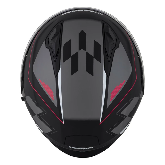 Cassida Jet Tech RoxoR Motorradhelm schwarz matt/weiß/rot/grau