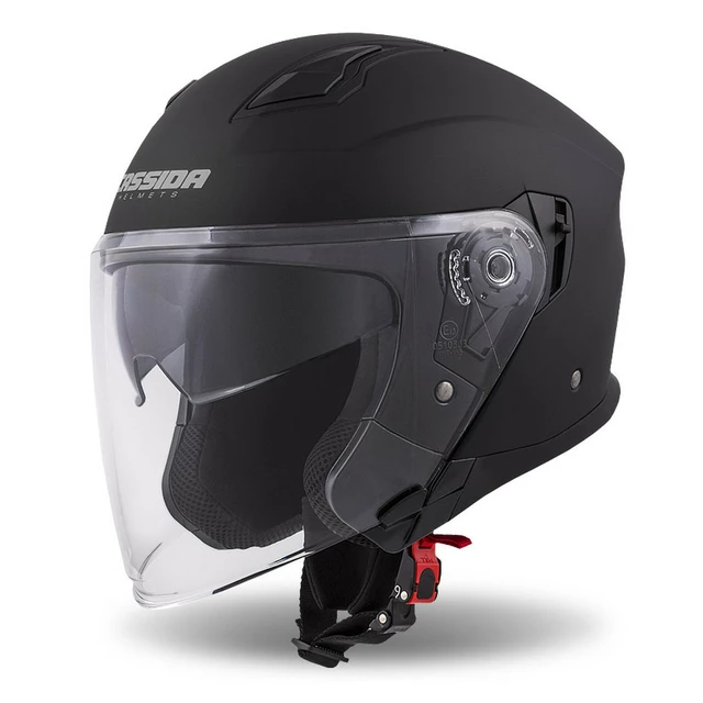 Cassida Jet Tech Schwarz Matt/Graues Logo 2023 Motorradhelm - black matt/grau - black matt/grau