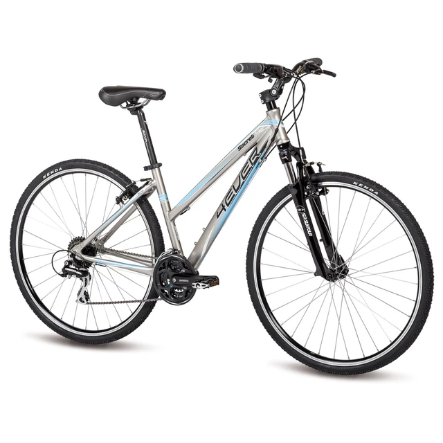 Crossový bicykel 4EVER Secret - model 2015 - bielo-červená - strieborno-tyrkysová