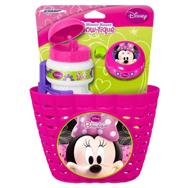 Cyklistická sada Myška Minnie (košík, láhev, zvonek)