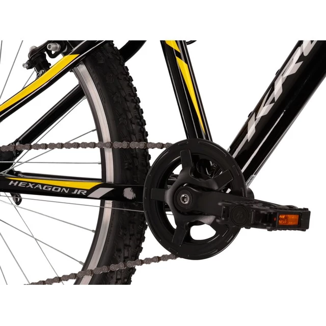 Junior kerékpár Kross Hexagon JR 1.0 24" - modell 2022 - fekete/ezüst/sárga