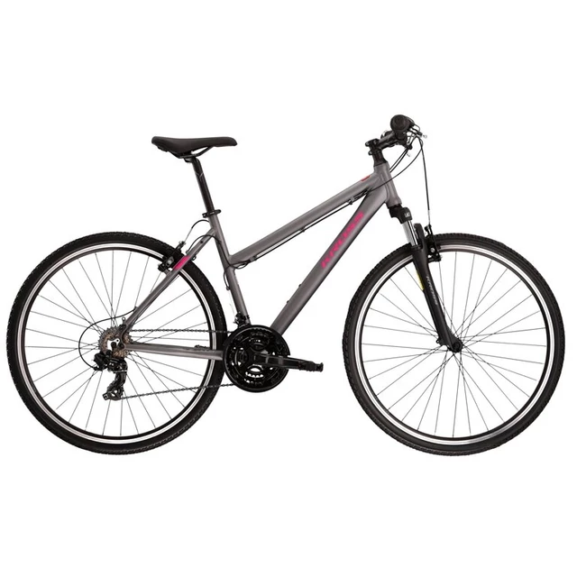 Dámsky crossový bicykel Kross Evado 1.0 28" - model 2022 - grafitová/malinová 2 - grafitová/malinová 2