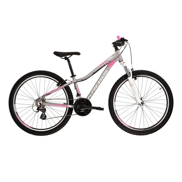 Women’s Mountain Bike Kross Lea 2.0 27.5” Gen 1 - Silver/Pink/White - Silver/Pink/White