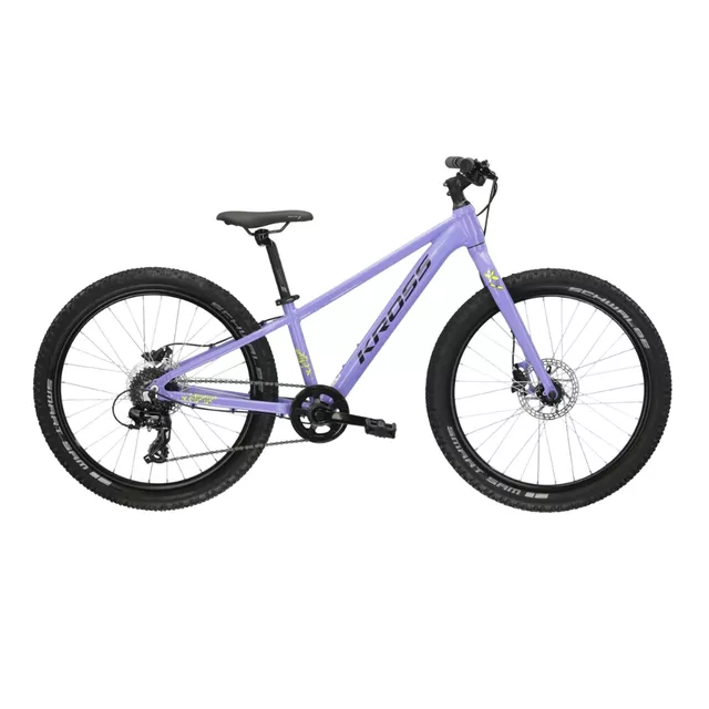 Juniorské dívčí kolo Kross LEA JR 2.0 24" - model 2025 - růžová / fialová / lesk