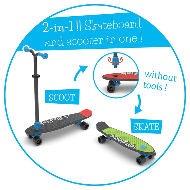 Roller/pennyboard Chillafish Skatieskootie  2v1 - piros