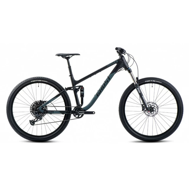 Celoodpružený bicykel Ghost Kato FS Essential 29 - model 2024 - Black/Green Matt - Black/Green Matt