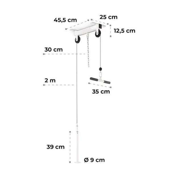 Horná kladka KLARFIT Hangman - čierna