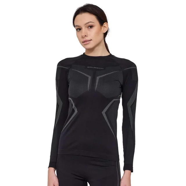 Dámské funkční triko Brubeck Dry s dlouhým rukávem LS1736W - Black/Graphite