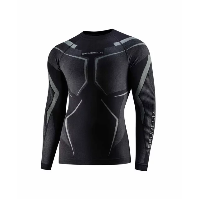Pánské funkční triko Brubeck Dry s dlouhým rukávem LS1743M - Black/Graphite
