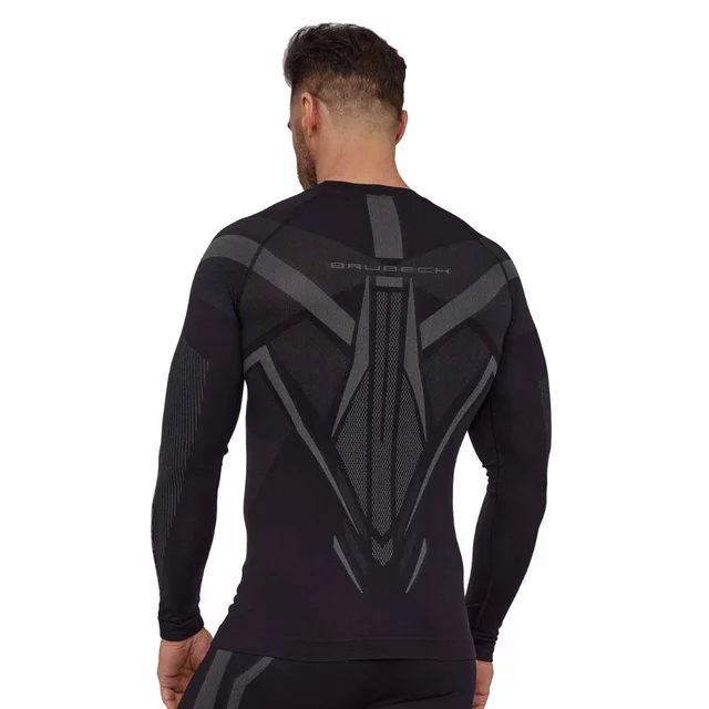 Pánské funkční triko Brubeck Dry s dlouhým rukávem LS1743M - Black/Graphite