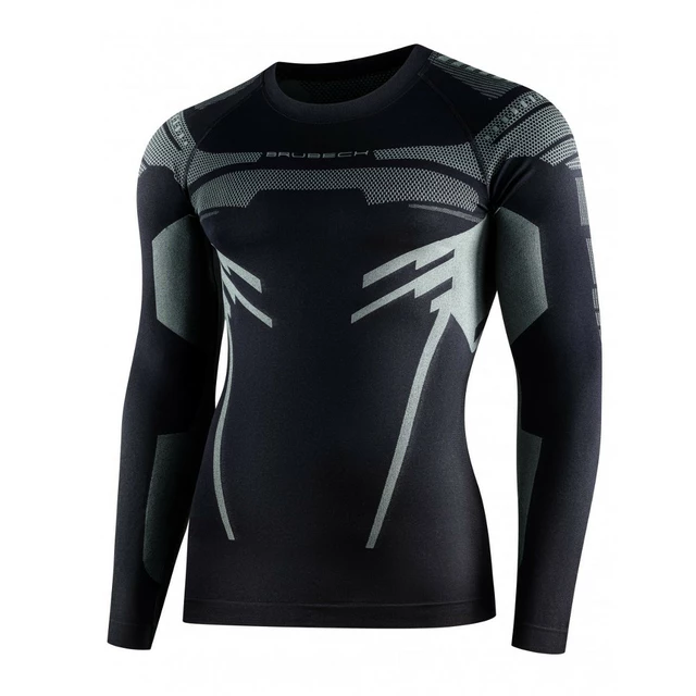 Men’s Long-Sleeved Activewear T-Shirt Bruback Dry - Graphite/Blue - Black/Graphite