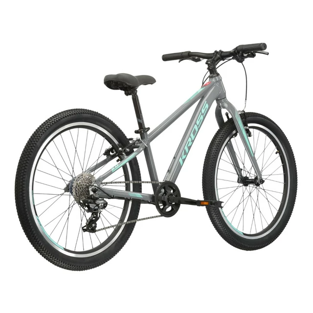 Juniorský dievčenský bicykel Kross LEA JR 2.0 24" Gen 002 - šedá/tyrkysová