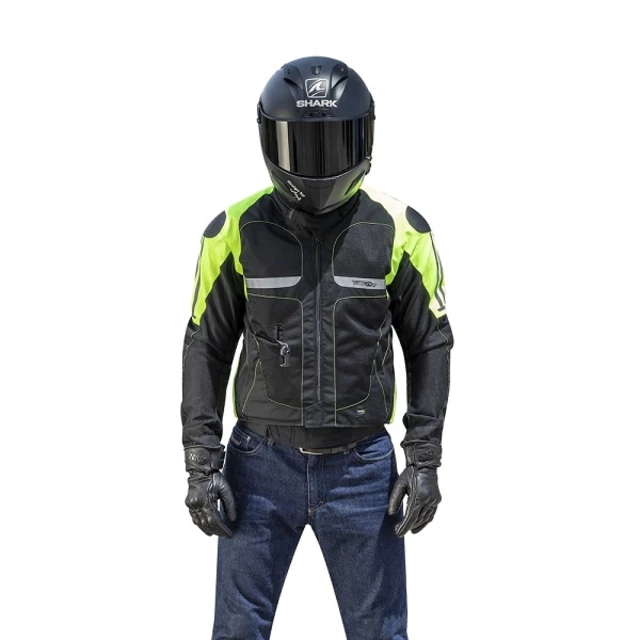 Nyári airbag kabát Helite Vented Hi-Vis - Fekete-Neon Sárga, M