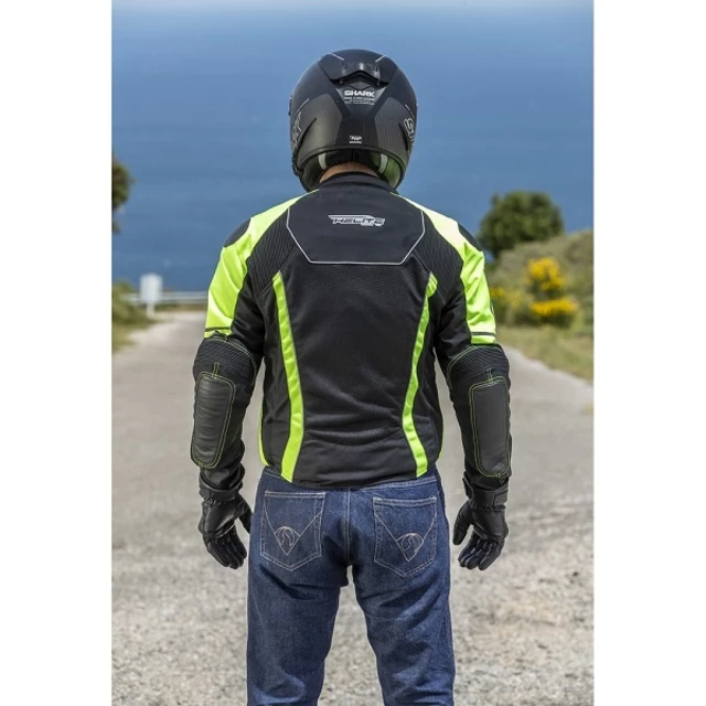 Nyári airbag kabát Helite Vented Hi-Vis - Fekete-Neon Sárga, M