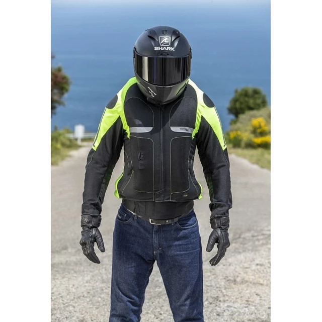 Nyári airbag kabát Helite Vented Hi-Vis - Fekete-Neon Sárga, M