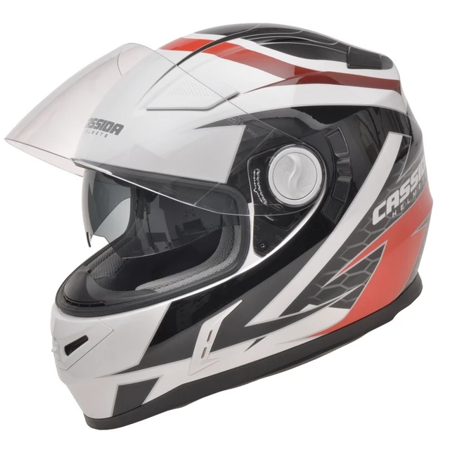 Motorcycle Helmet Cassida Evo - Black-White-Red