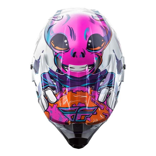 Fly Racing Kinetic Youth Invasion Kinder Motocross Helm - weiß-rosa