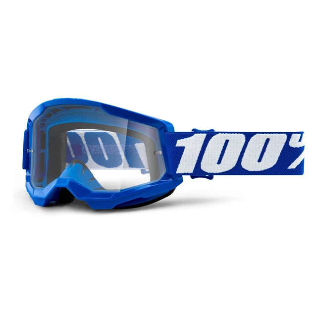 Motocross Goggles 100% Strata 2 - Kombat Beige-Orange, Clear Plexi - Blue, Clear Plexi