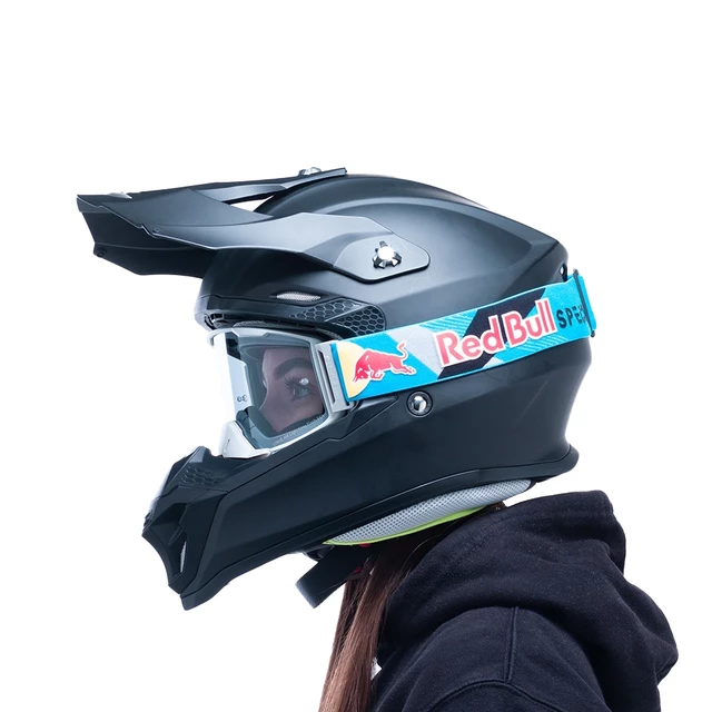 Motocross Goggles Red Bull Spect Strive Panovision Matte Light Gray Smoke Lens inSPORTline