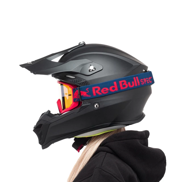 Motocross Goggles Red Bull Spect Whip, Matte Red, Red Mirrored Lens